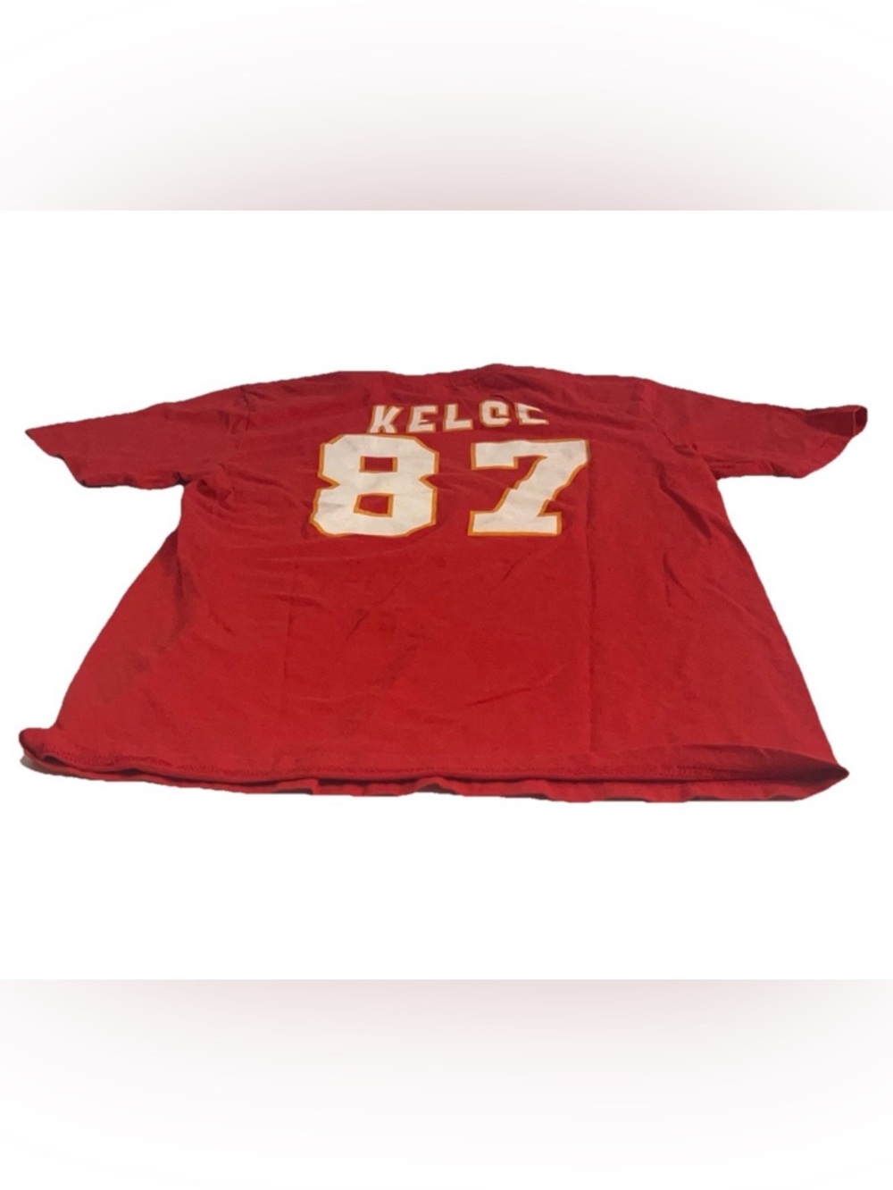 Travis Kelce Kansas City Chiefs #87 Small Men’s Red Jersey Majestic T-Shirt RARE